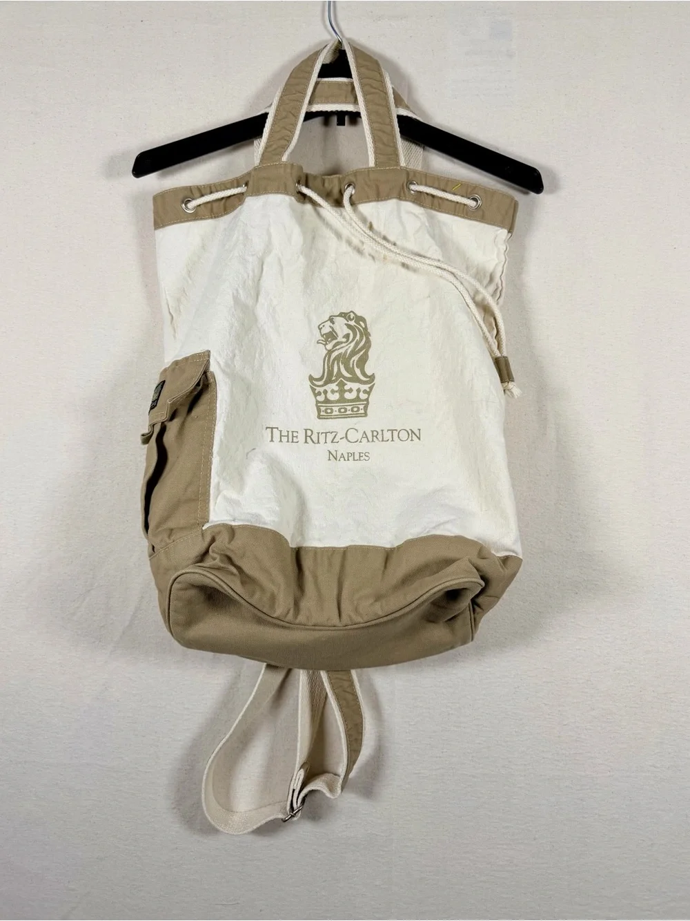 The Ritz Carlton Naples Drawstring Canvas Beach Bag
